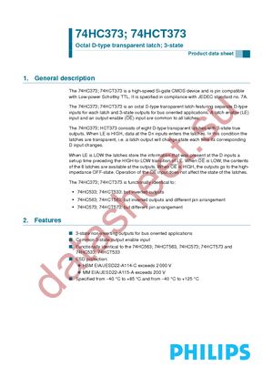 74HC373N,652 datasheet  